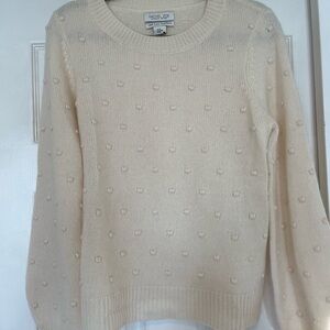 Rachel Zoe Cream Knit Cashmere Sweater